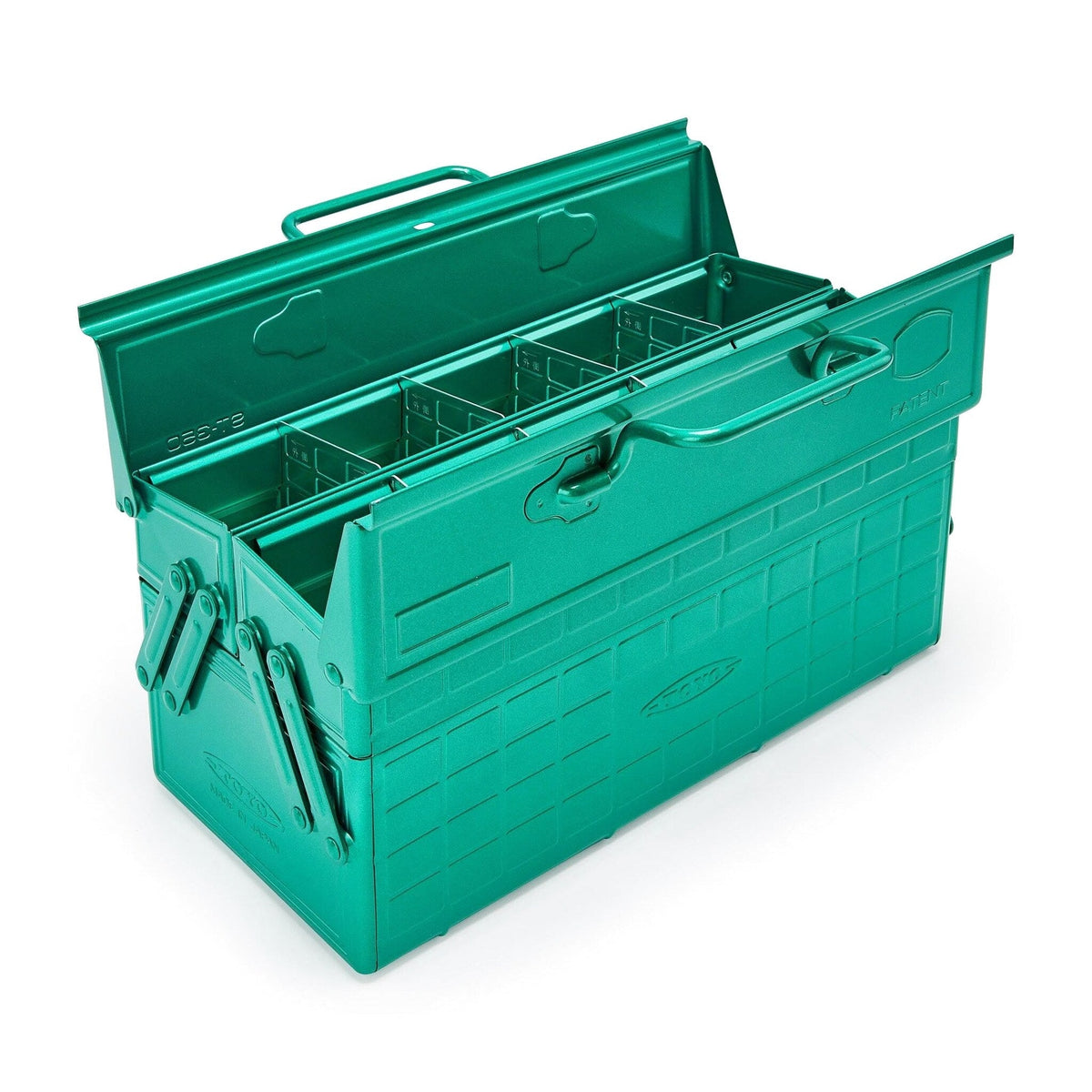 Toyo Steel Cantilever Tool Box, Green, 8.5h x 13.75w x 6.3d - ST-350