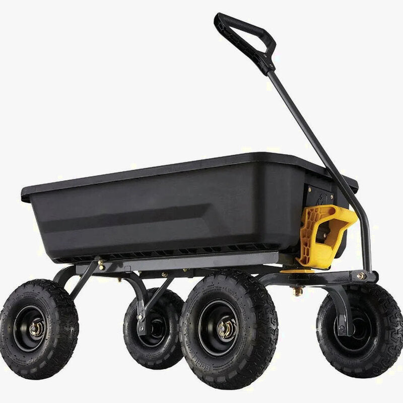 4GCG-NF 4 Cu. Ft. Poly Garden Dump Cart With No-Flat Tires - Black