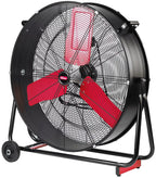 Hyper Tough 30 Inch 2-Speed High Velocity Tilted Drum Fan - Red & Black