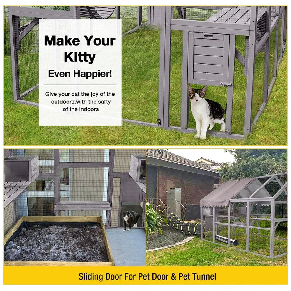 aivituvin Outdoor Cat Run Large Cat Enclosure