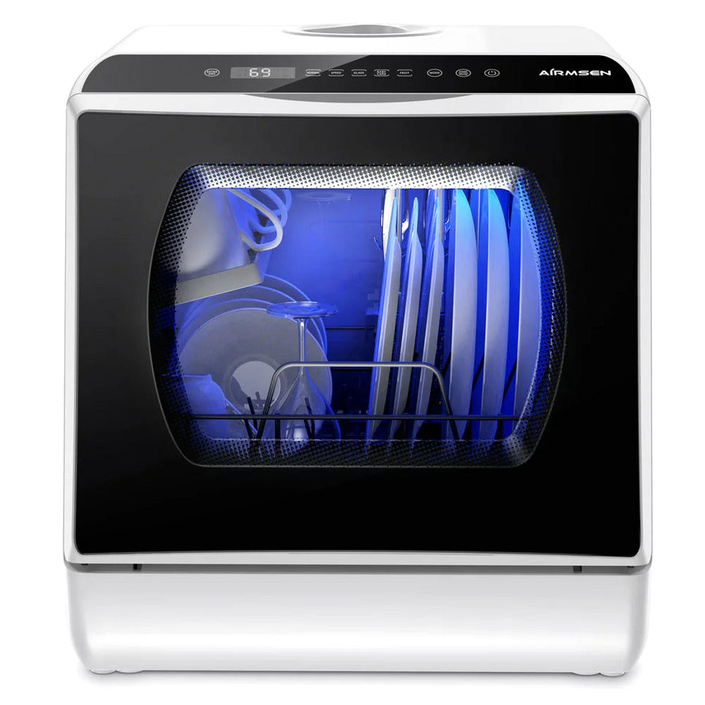 AIRMSEN Portable Countertop Dishwasher, 5-Liter Built-In Water Tank, 5 Washing Programs - AE-TDQR03