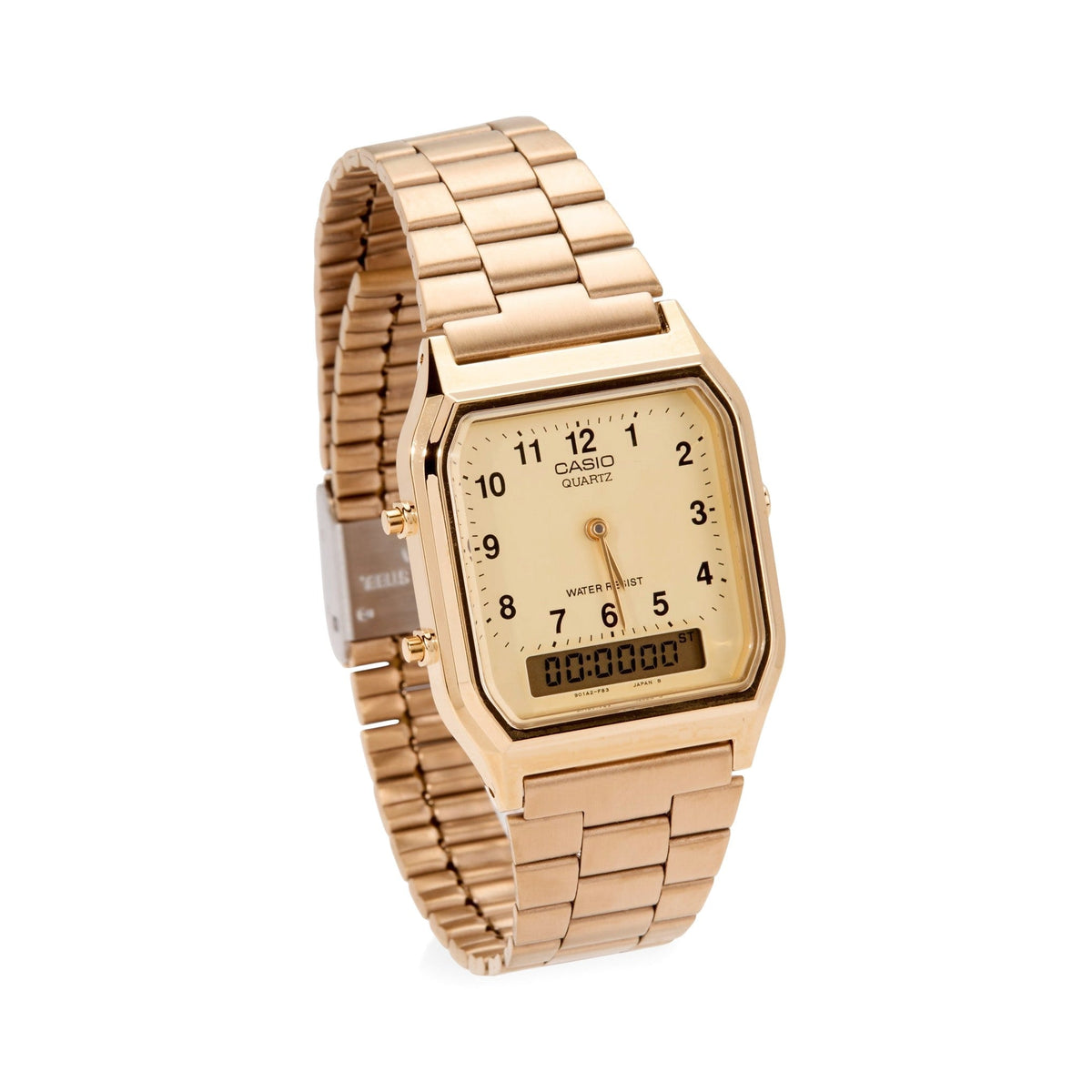 Casio AQ230 Analog Digital Watch - Gold