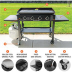 Blackstone 36 Inch 4-Burner Propane Flat Top Griddle Cooking Station - 1554