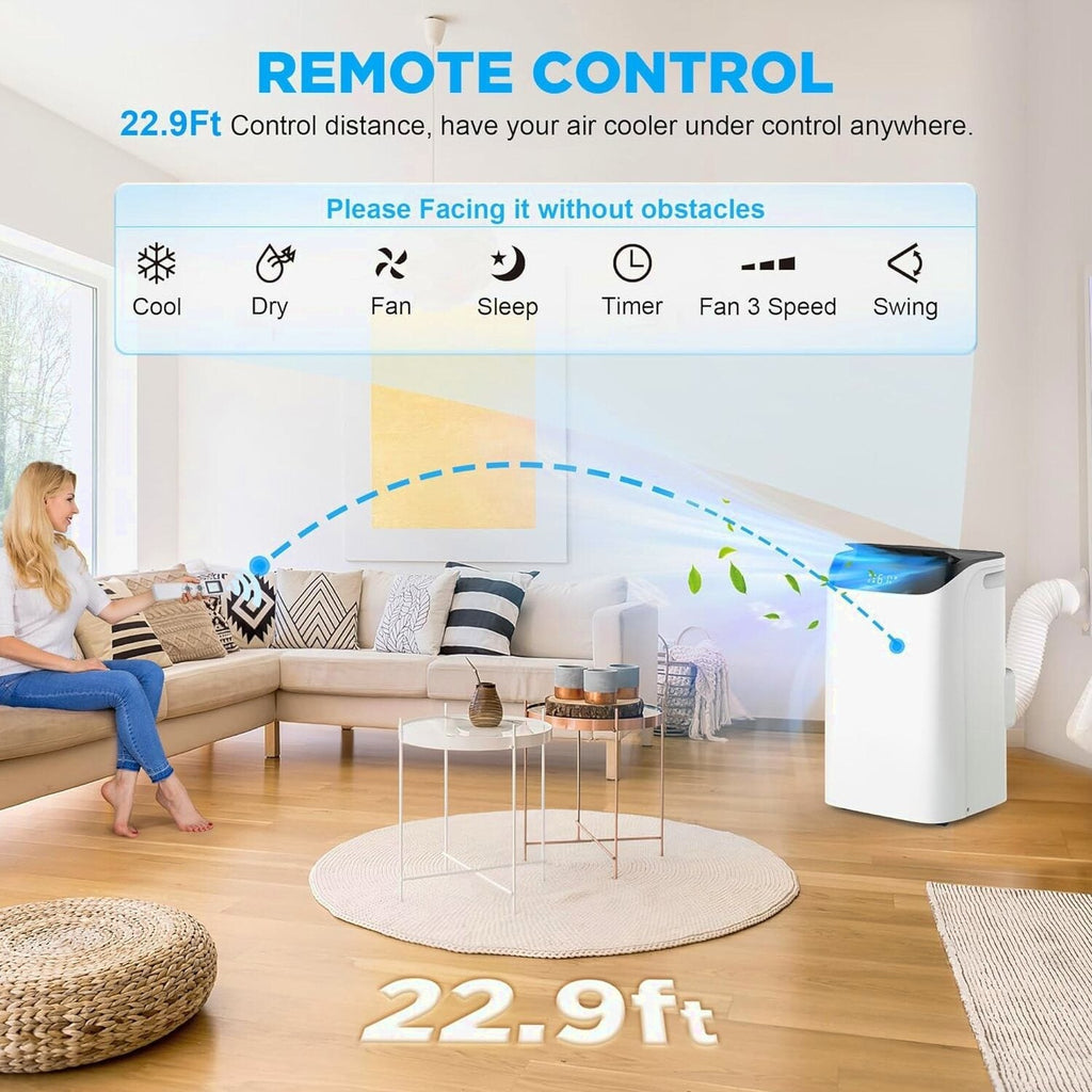 HUMHOLD Portable Air Conditioner 12000 BTU, White, 3-in-1 With Remote - HDPAC-10-A1