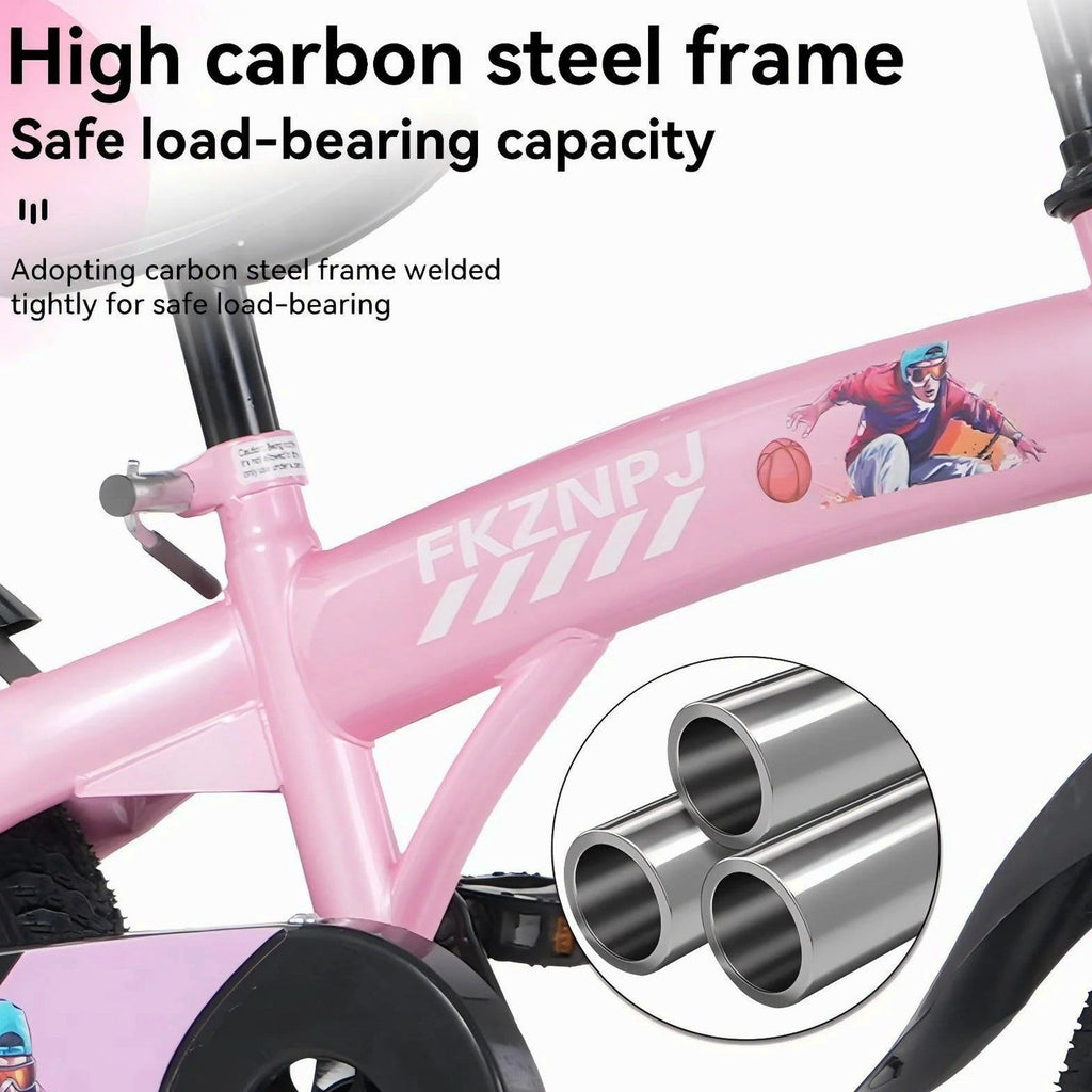 Baprem Girls' Bicycle, 18 Inch, Pink - Single Speed