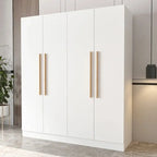 FUFU&GAGA Solid Wood Freestanding Wardrobe Closet With Internal Shelves And Hanging Space