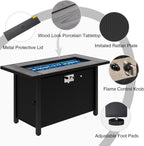 Meilocar 45in Propane Fire Pit Table, 50000 BTU, Gray Tabletop