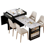 Expandable Wooden Kitchen Island With Drop-Leaf Table And Dual Storage - 82.7 in, 4-6 Person