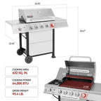 Royal Gourmet 5-Burner Liquid Gas Grill, 64,000 BTU - GA5401T