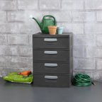Sterilite 4 Drawer Plastic Storage Unit, Dark Gray, 1 Count - 4 Drawer Unit