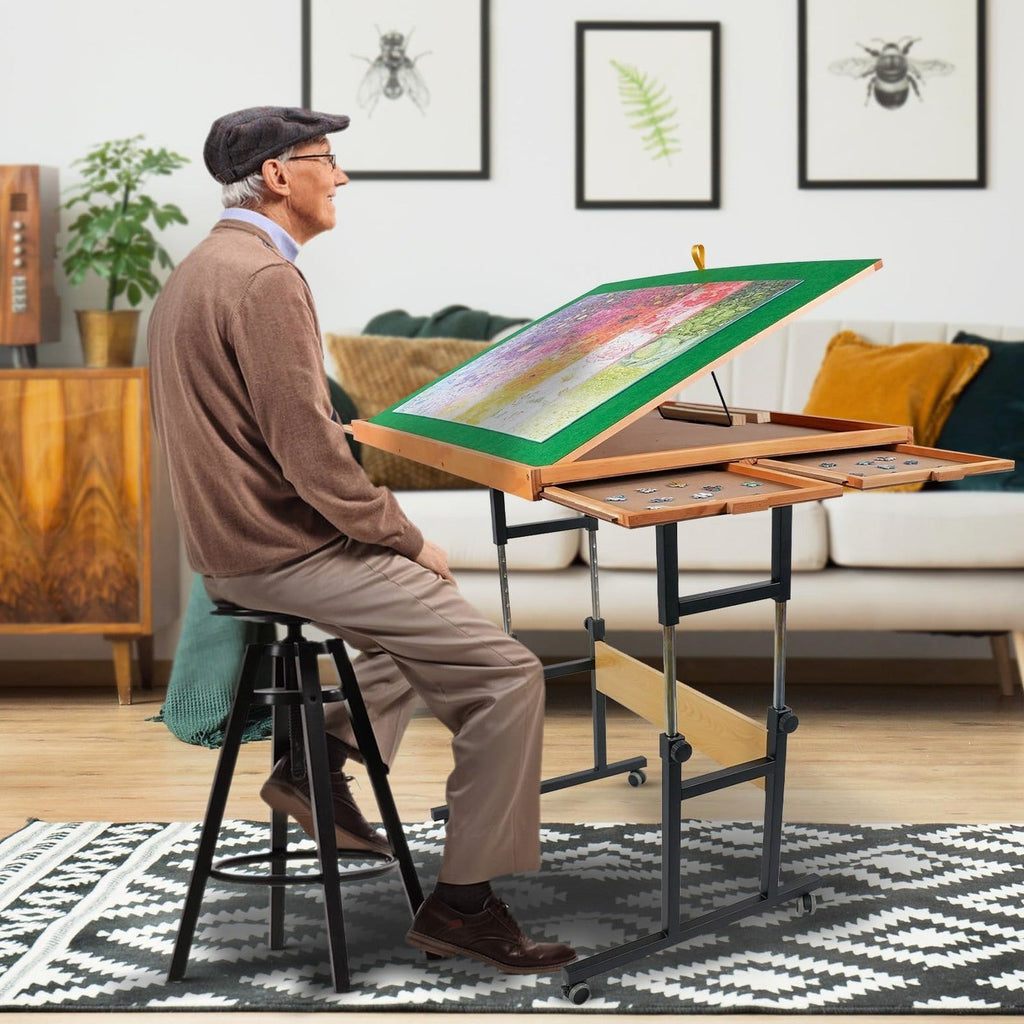 ALL4JIG Adjustable Tilting Puzzle Table With 4 Drawers And Cover - 3 Angles