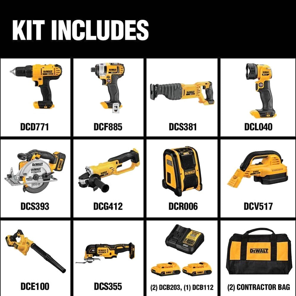 20V MAX 10-Tool Combo Kit With Batteries And Charger - DCK1020D2