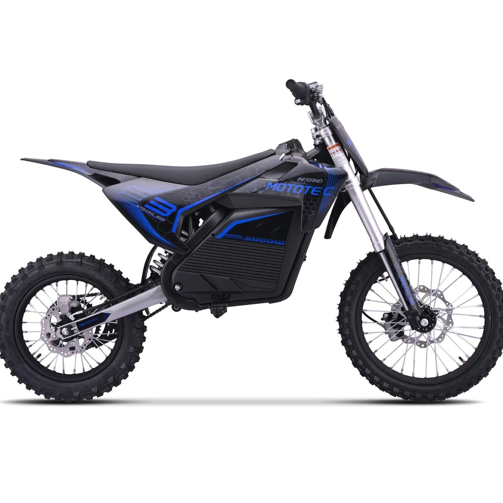 MotoTec 72v Pro Electric Dirt Bike 5000w Lithium Blue