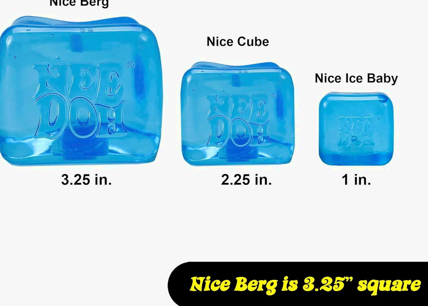 Nee Doh Nice Berg Square Sensory Toy, Blue, Ages 3+