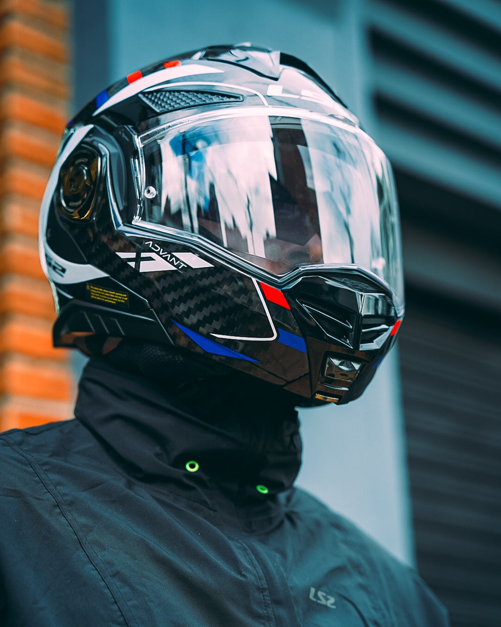 LS2 Carbon Fiber Flip-Up Motorcycle Helmet - FF901 Advant X+
