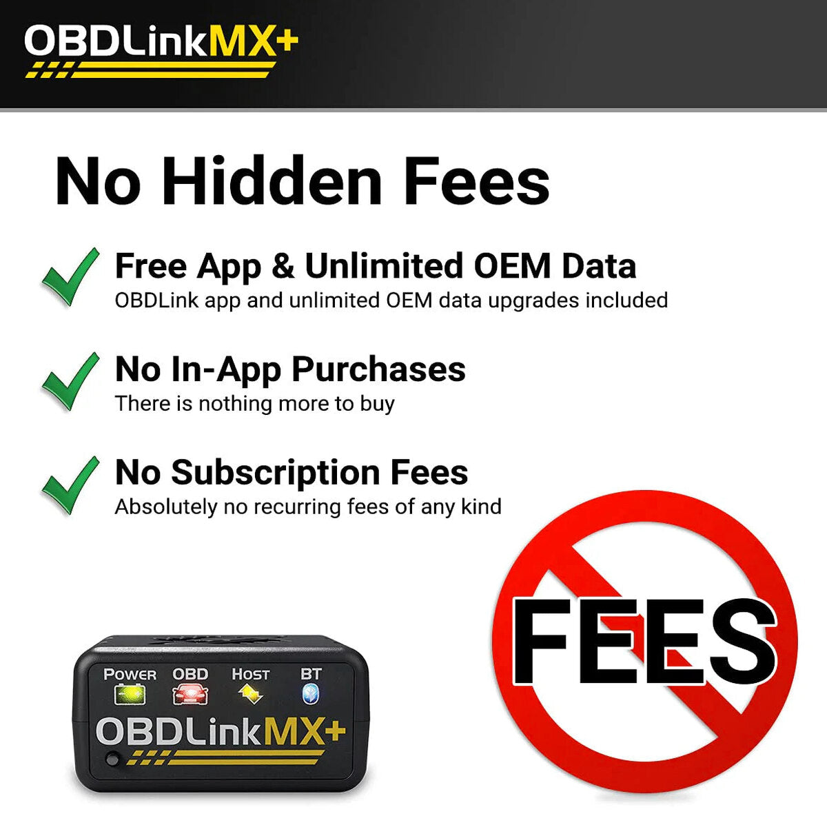 OBDLink Bluetooth OBD Scanner for iPhone, Android and Windows - MX+