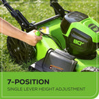 Greenworks 80V 21in Brushless Push Lawn Mower, 500 CFM Blower And 13in String Trimmer - 2 x 2.0Ah Batteries