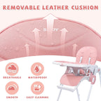 SEJOY Portable Folding Baby High Chair, Pink