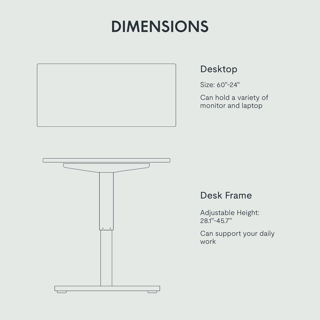 FLEXISPOT Electric Standing Desk With Whole-Piece Desktop - EN1