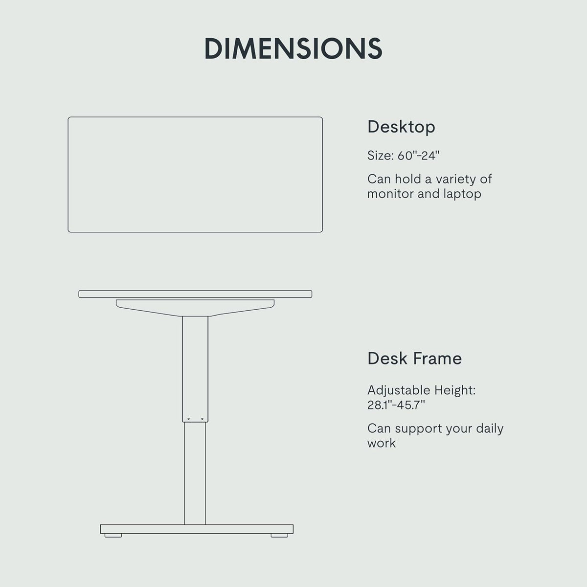 FLEXISPOT Electric Standing Desk With Whole-Piece Desktop - EN1