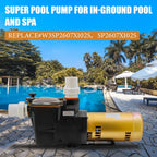 FLIBEN 2-Speed In-Ground Pool Pump, 3.0 HP, 220V/230V, 50Hz/60Hz