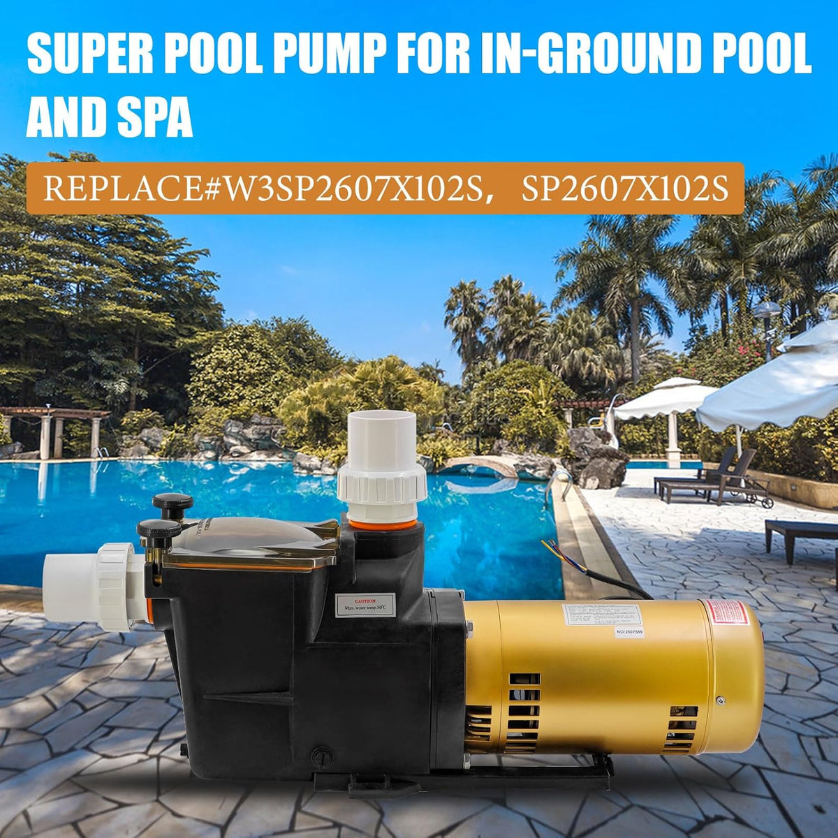 FLIBEN 2-Speed In-Ground Pool Pump, 3.0 HP, 220V/230V, 50Hz/60Hz
