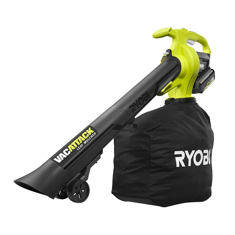 RYOBI 40V VAC ATTACK Leaf Vacuum/Mulcher Kit - (2) 40V 5.0 Ah Batteries