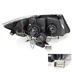 Spec-D Tuning BMW E90 3-Series 4Dr R8 LED Strip DRL Projector Headlights, Glossy Black - 2LHP-E9005G-8-TM