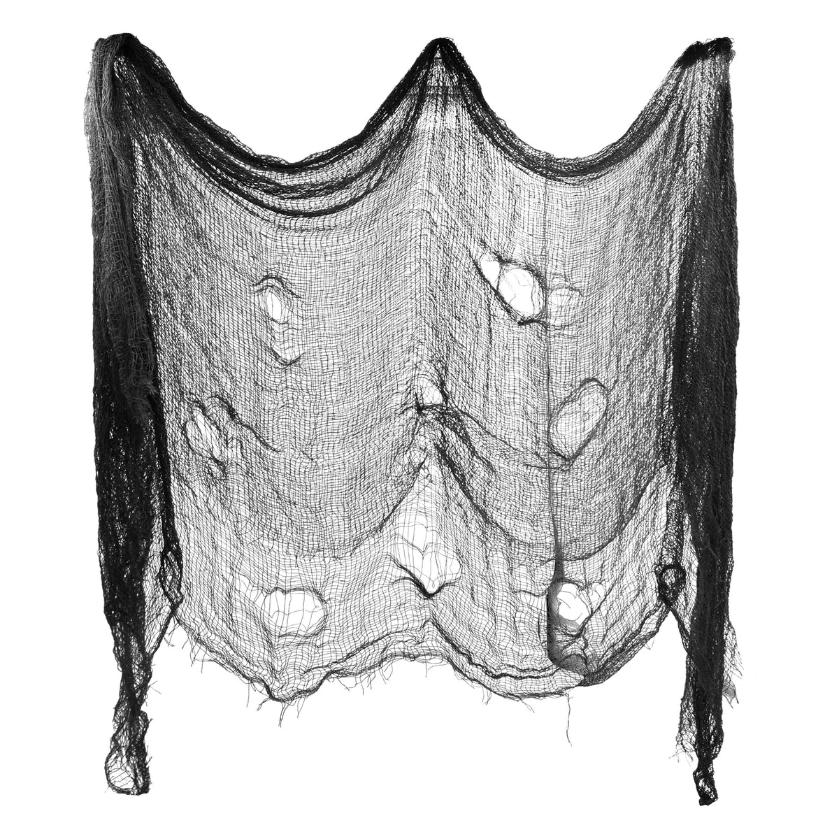 Creepy Gauze Fabric, Black, 65" x 84", Halloween by Way To Celebrate