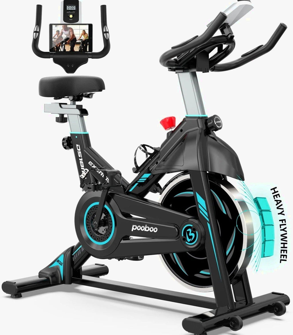 Pooboo Indoor Cycling Bike With 40lb Flywheel And 350lb Capacity - D518M1