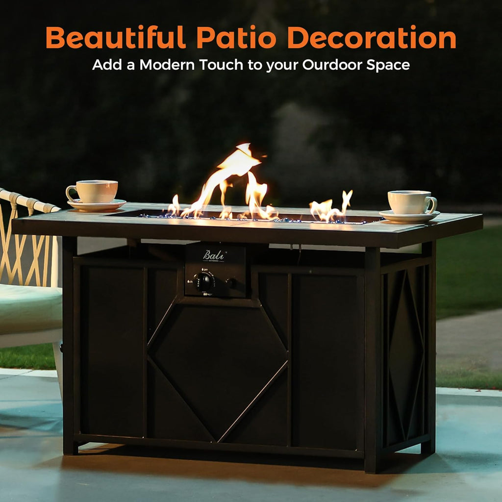 BALI OUTDOORS Propane Fire Pit Table 42 inch Black