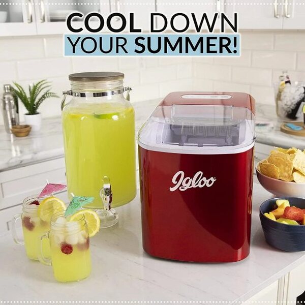 Igloo Portable Countertop Ice Maker, Red - ICEB26RR