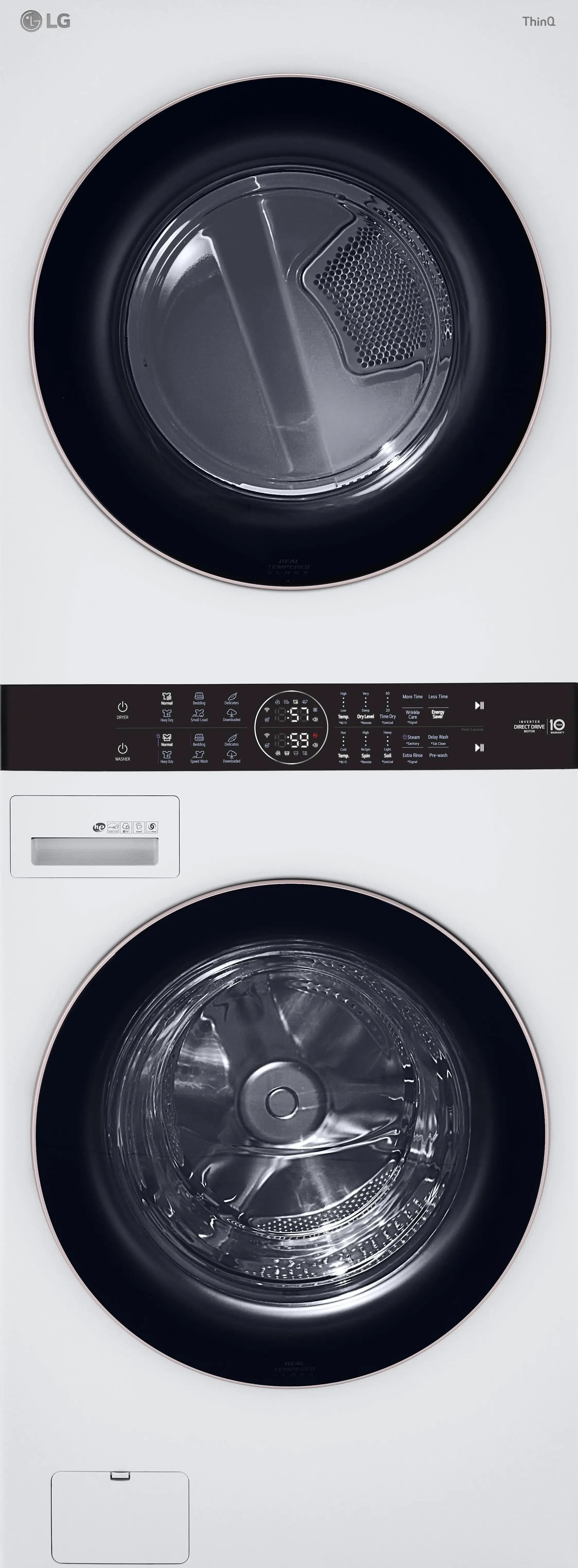 LG WashTower Center Control 4.5 Cu. Ft. Washer And 7.4 Cu. Ft. Electric Dryer - White