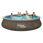 Summer Waves Quick Set Above Ground Pool 15 ft x 36 in Dark Double Rattan - RX600