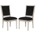 SAFAVIEH Buchanan Rectangular Side Chair Set Of 2, Black/Rustic Grey