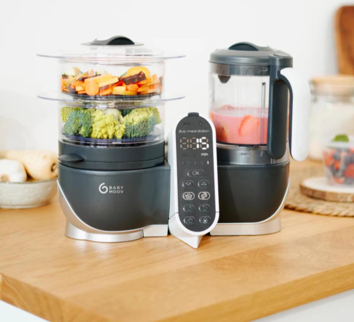 Babymoov Duo Meal Station 6-in-1 Baby Food Processor - Grey