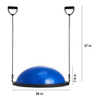 SKYSHALO 26 Inch Half Fitness Balance Ball Trainer With 2 Resistance Bands
