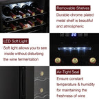 Zimtown 16 Bottle Compressor Wine Cooler Refrigerator, Black - Digital Temperature Control With Lock