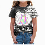 CAUYDY Halloween Ghouls Ghost Retro Girl Kids T-Shirt Graphic Tshirt Little Kids Fall Short Sleeve Tee Tops(Orange, 8-9 Y)