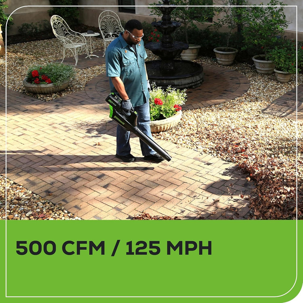 Greenworks 80V 21in Brushless Push Lawn Mower, 500 CFM Blower And 13in String Trimmer - 2 x 2.0Ah Batteries