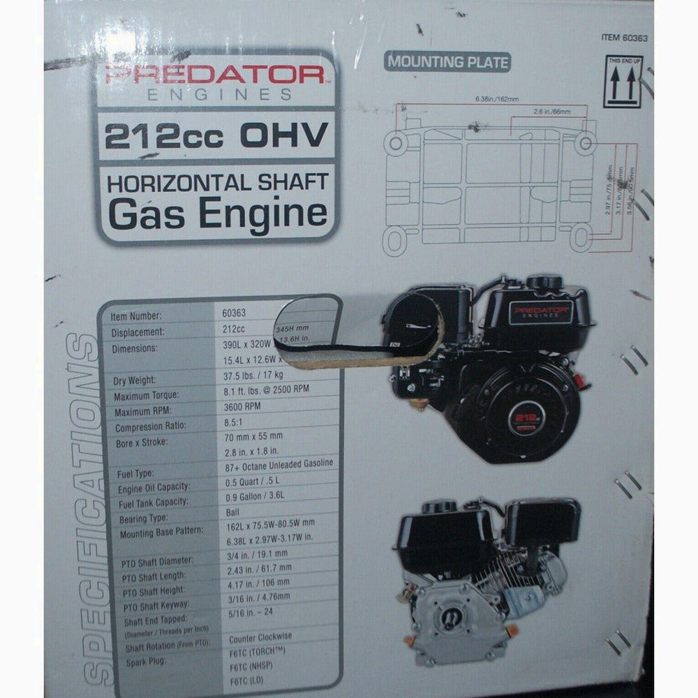 Predator Horizontal Shaft Engine 6.5 HP 212cc - 69730