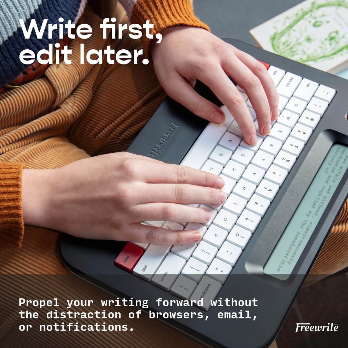 Freewrite Alpha Digital Typewriter - Backlit LCD, Wi-Fi Backup