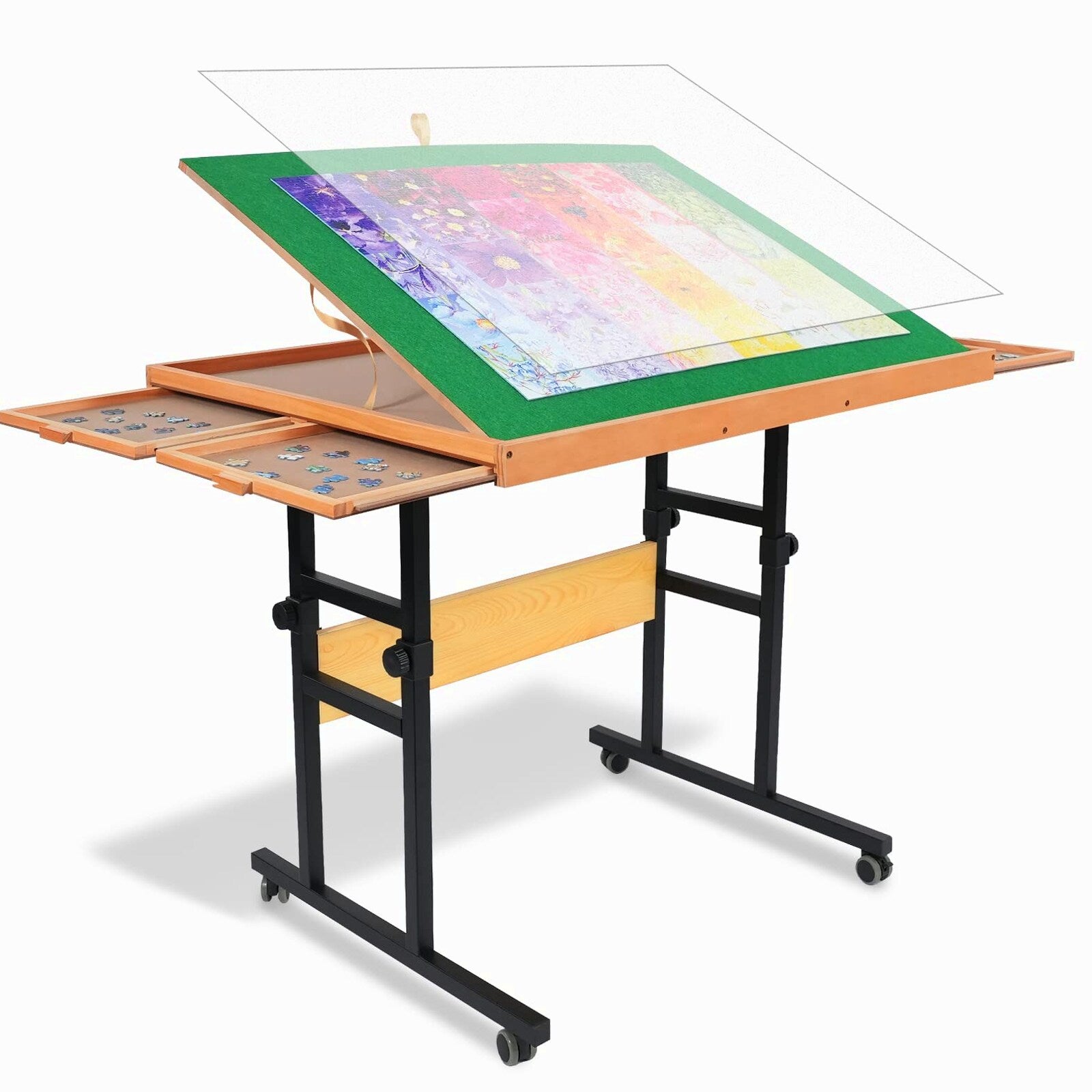 ALL4JIG Adjustable Tilting Puzzle Table With 4 Drawers And Cover - 3 Angles
