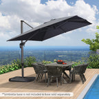 PURPLE LEAF 9 ft x 11.5 ft Grey Aluminum Offset Patio Umbrella