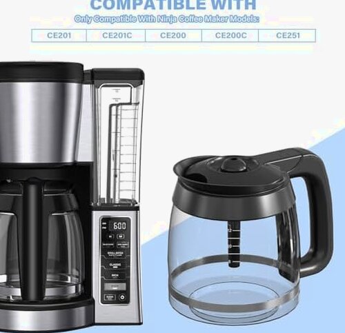 12-Cup Coffee Pot Replacement Carafe Compatible With Ninja Coffee Brewer CE251 CE201 CE201C CE200 CE200C - XGLSLID200