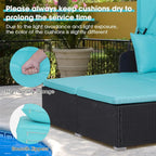 RELAX4LIFE Patio Daybed With Canopy, Cushions, 4 Pillows And 2 Side Trays, Turquoise - B0BYSN7GC7