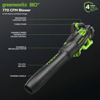 Greenworks 80V 21in Self-Propelled Lawn Mower And Blower Kit With 5.0Ah Battery - Gen 2