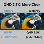 Treebirdy Smart Bird Feeder Camera, 4MP 2.5K HD, 64GB TF Card, Solar Powered