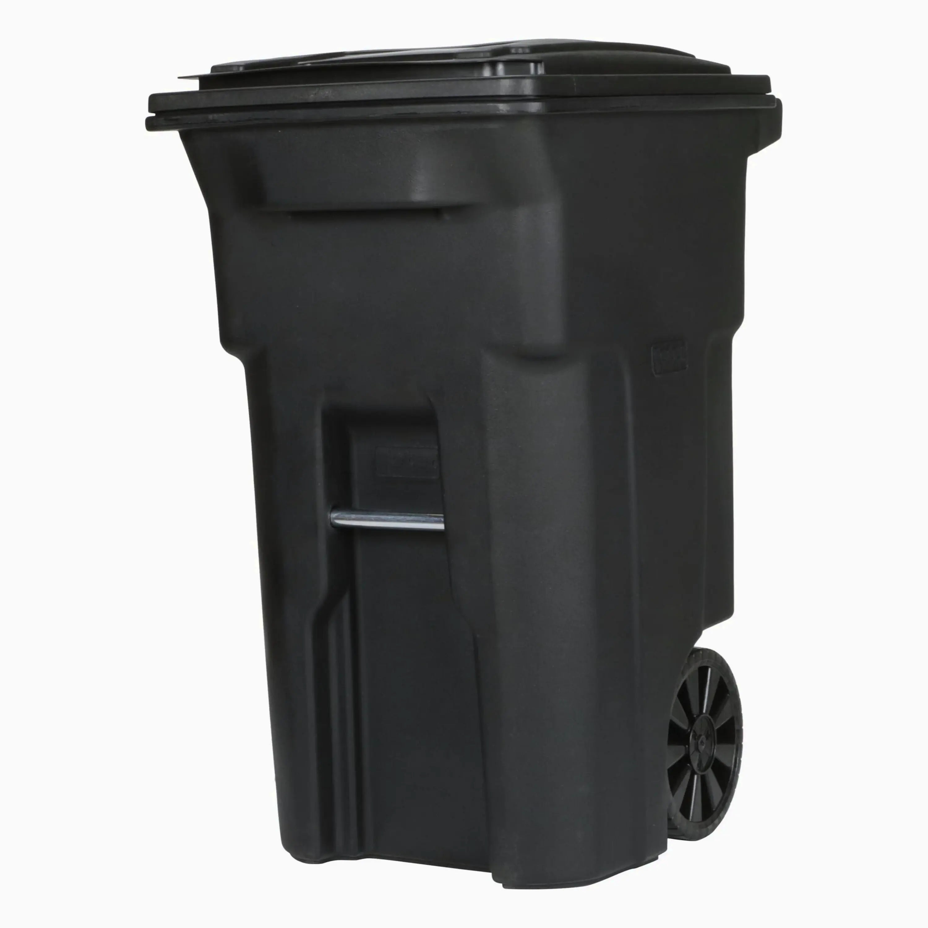 Toter 64 gal. Black Wheeled Trash Can With Lid - 25564-W2BLK