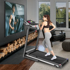 Simpfree Folding Treadmill With 10 Inch HD Touchscreen, 3.25HP, 0.5-9.0 MPH, Black